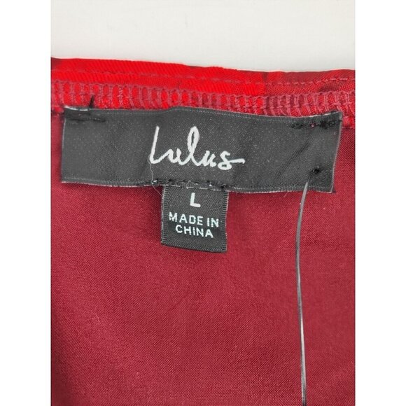 Lulus Women's Enviable Charm Off the Shoulder Red Mini Dress Size L - Picture 3 of 10